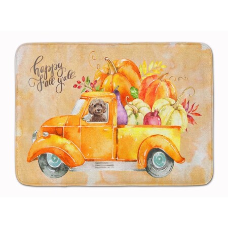 Carolines Treasures Fall Harvest Brown Cockapoo Machine Washable Memory Foam Mat CK2658RUG